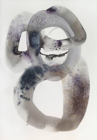 375x539 Meditation Original Abstract Watercolor - Watercolor Zen