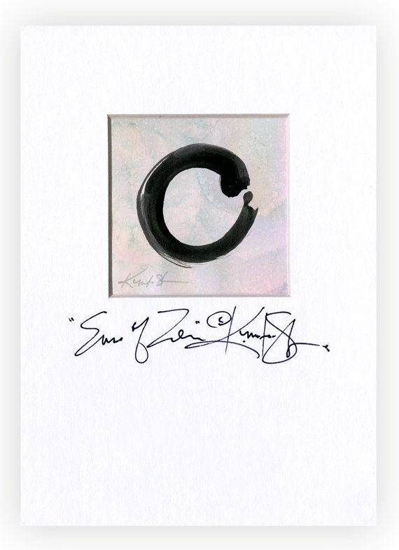 570x785 Enso Painting, Zen Circle Watercolor Art, Original Contemporary - Watercolor Zen Circle