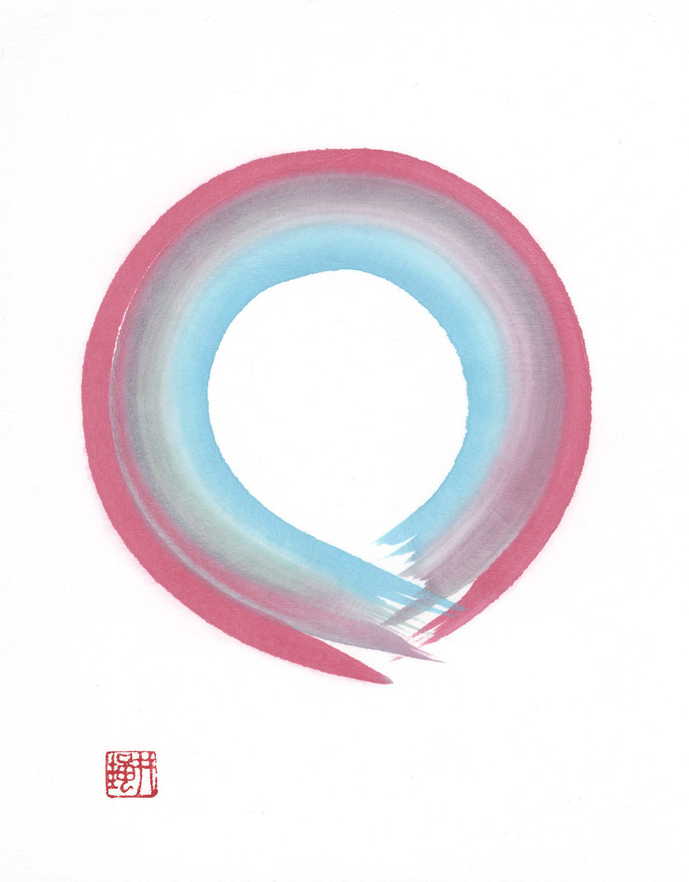 1000x1280 Watercolor Zen Enso Circles Fine Art Janine Ibbotson - Watercolor Zen Circle