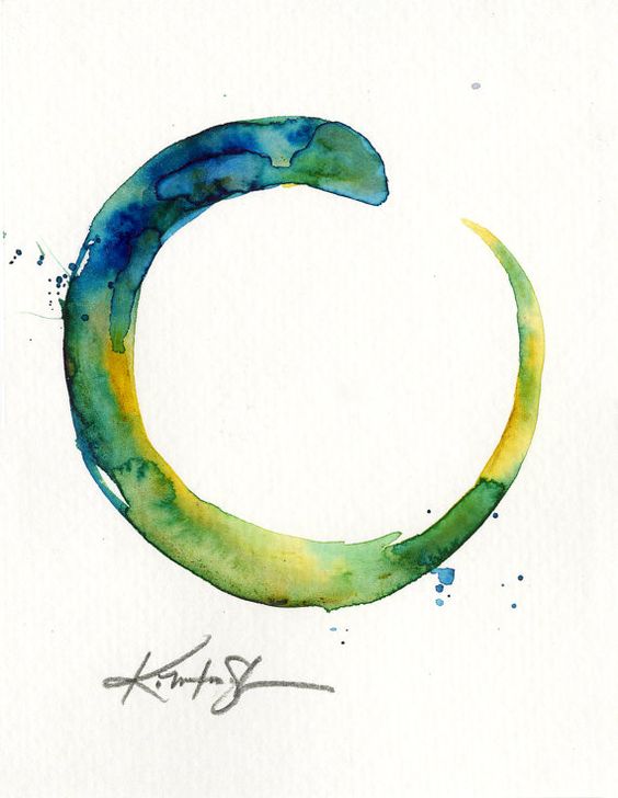564x728 Zen Watercolor Paintings - Watercolor Zen Circle