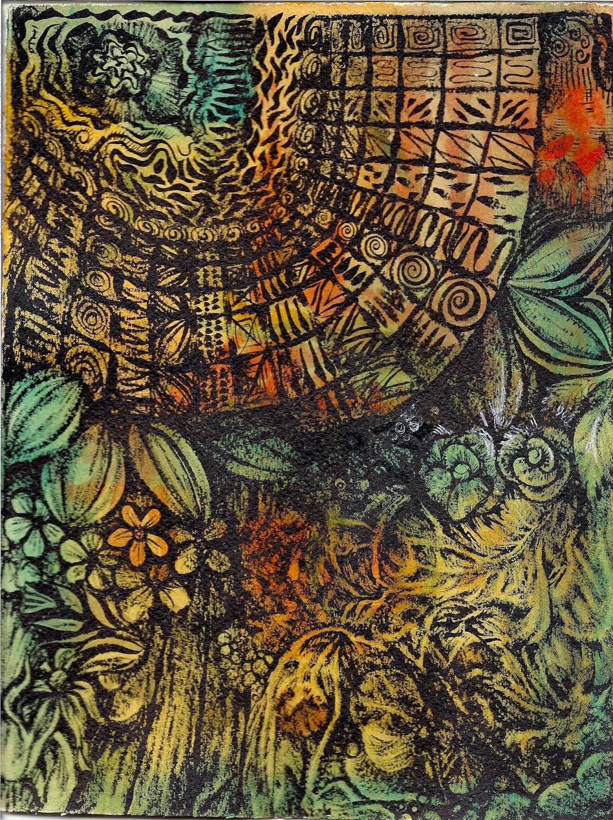 1195x1600 Overgrown - Watercolor Zentangle