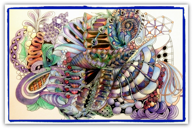 800x534 Spent Today With Micron, 12x18 Watercolor Paper And Zentangle - Watercolor Zentangle
