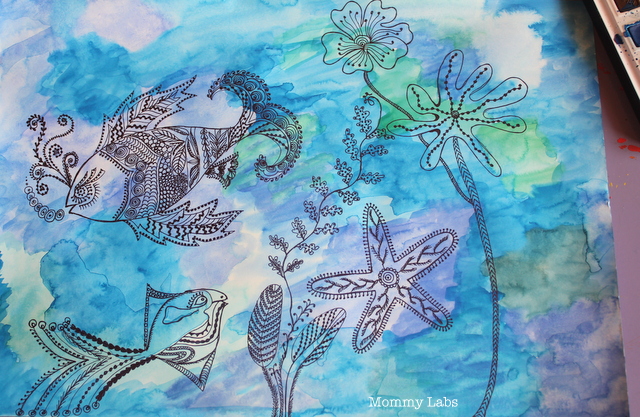 640x417 Zentangle + Water Colour = A Healing Therapy - Watercolor Zentangle