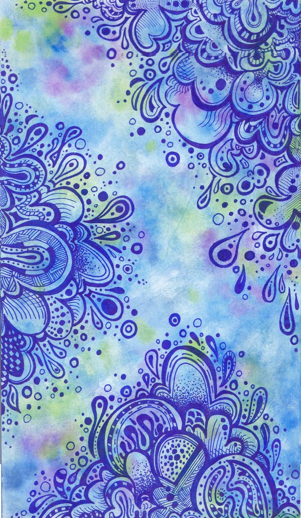 Watercolor Zentangle at PaintingValley.com | Explore collection of ...