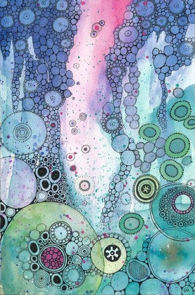 400x606 Water Color And Zentangle Art In 2018 Water Art - Watercolor Zentangle