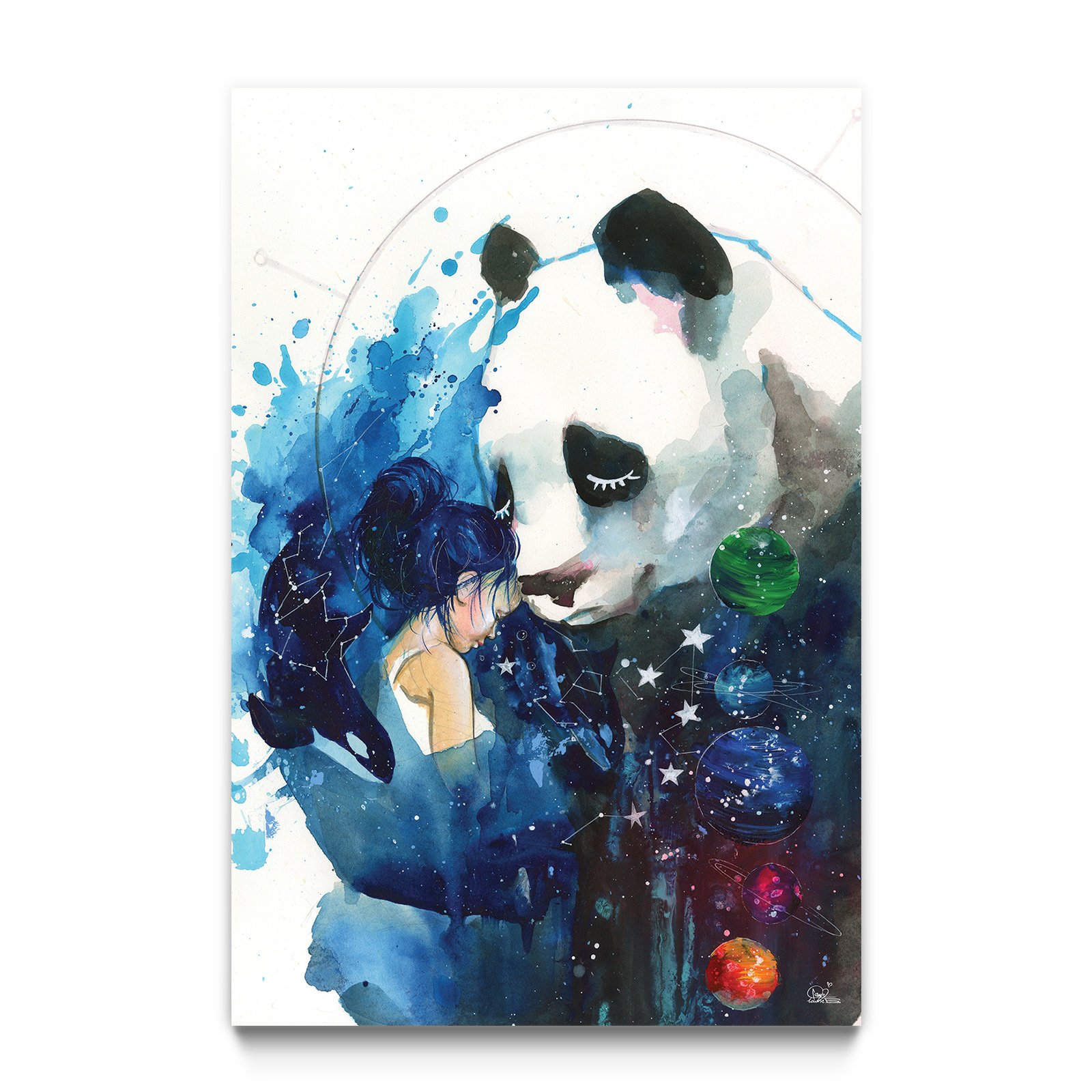 1600x1600 Panda Hugs From Universe By Lora Zombie - Watercolor Zombie