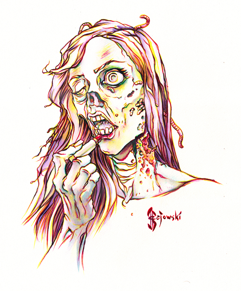 984x1189 Paintings. Gj Illustration - Watercolor Zombie