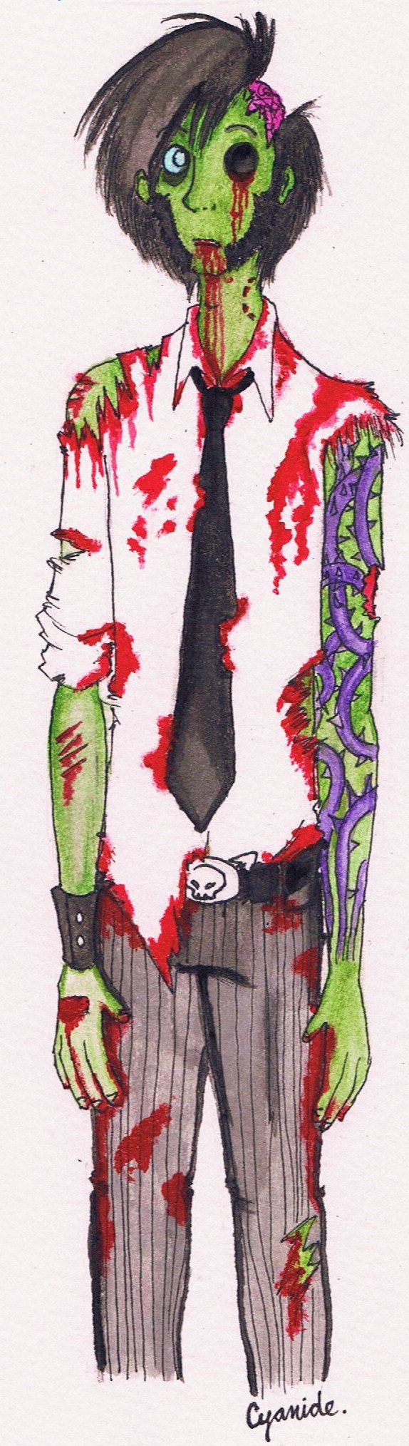 574x2028 Watercolor Zombie. By Zombies Go Rawr - Watercolor Zombie