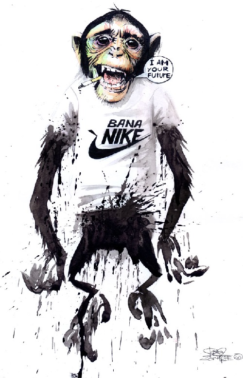 500x779 Illustrator Lora Zombie - Watercolor Zombie