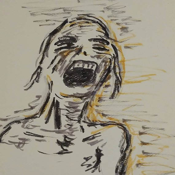 570x570 La Llorena Watercolor Zombie Etsy - Watercolor Zombie