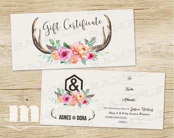 340x270 Merry Christmas Agnes Amp Dora Gift Certificate Digital File - Watercolors Gift Certificates