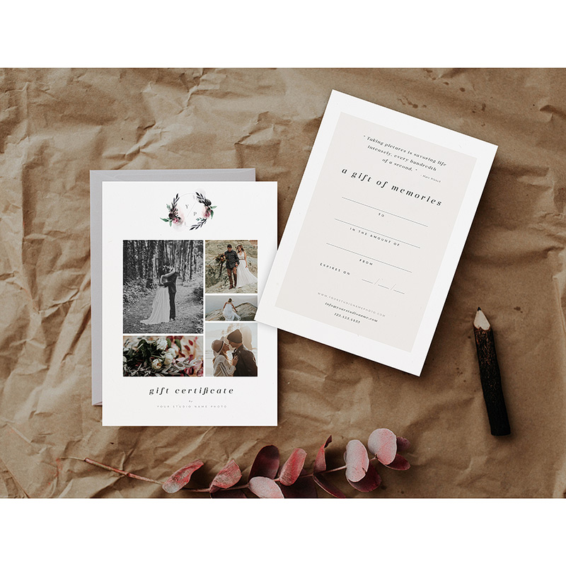 800x800 Soft Watercolors 5x7 Gift Certificate - Watercolors Gift Certificates