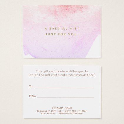 422x422 Watercolor Beauty Salon Spa Gift Certificate Artists - Watercolors Gift Certificates