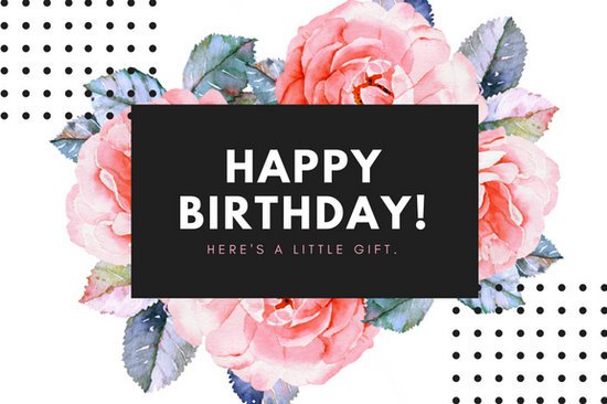 550x366 White And Black With Floral Watercolor Birthday Gift Certificate - Watercolors Gift Certificates