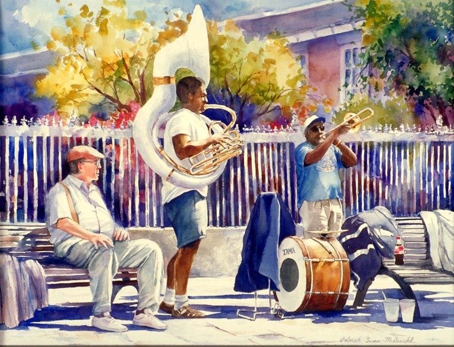883x675 Watercolors By Deborah Swan Mcdonald - Watercolors Jazz