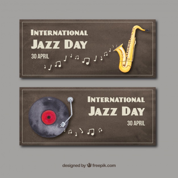 626x626 Watercolors Of The International Jazz Day Vector Free Download - Watercolors Jazz