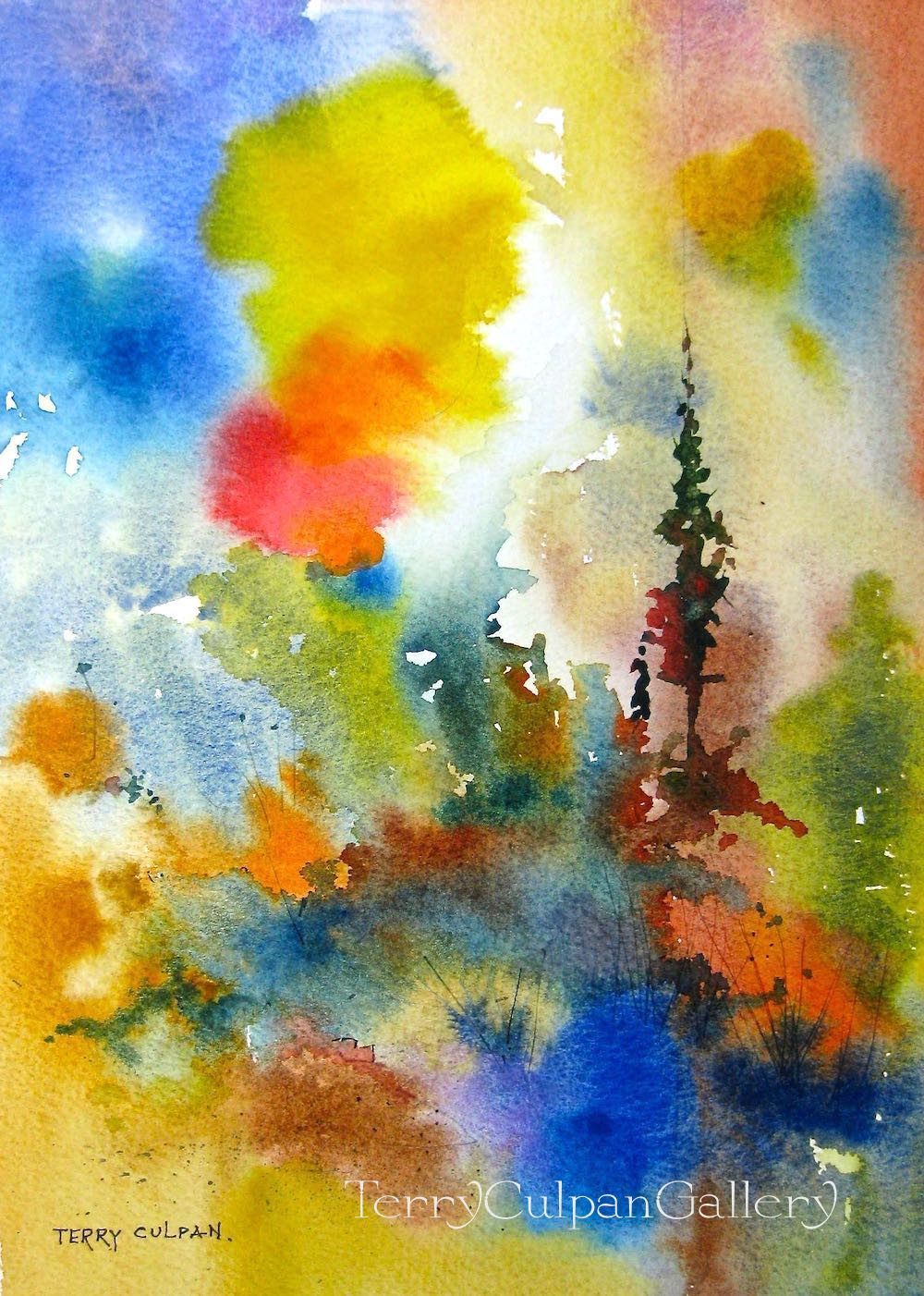 1000x1402 Abstract Wild Forest Floor Interpretation Wet On Wet Watercolour - Watercolour Colours
