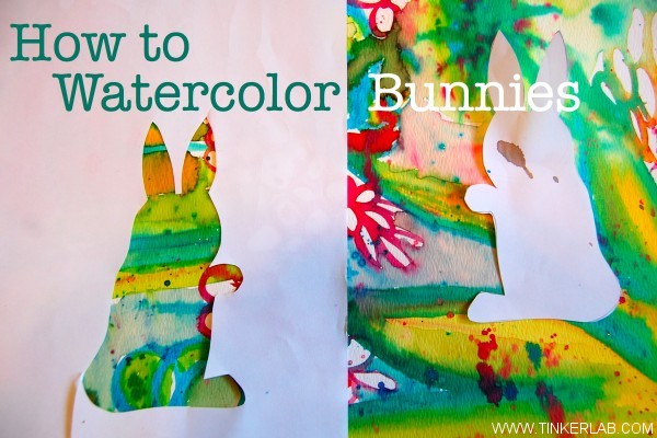 600x400 How To Watercolor Bunnies With Kids Tinkerlab - Watercolour Paintings Of Children