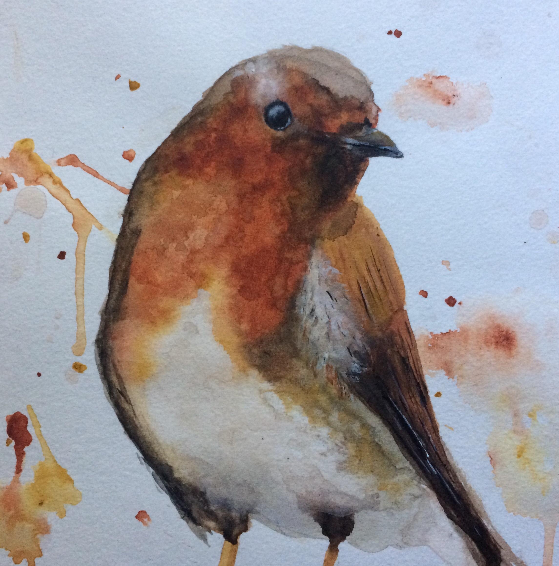 Watercolour Robin at PaintingValley.com | Explore collection of ...