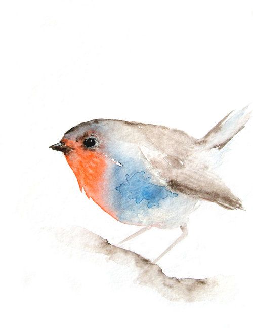 500x648 Watercolour - Watercolour Robin