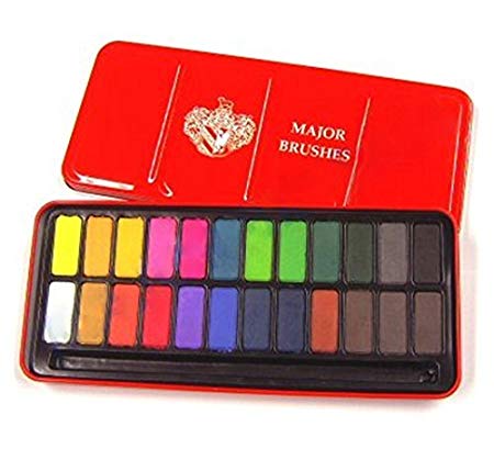450x419 Major Brushes Watercolour Block Tin Set Of 24 Colours Amazon.co - Watercolour Set For Beginners