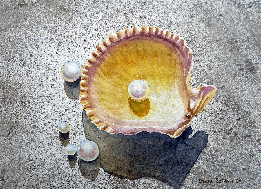 900x652 Sea Shell Watercolor Paintings Fine Art America - Watercolour Shell Paintings