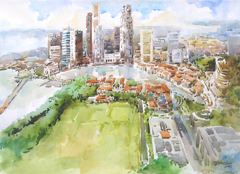 798x580 Singapore Watercolor Ng Woon Lam Nws - Watercolour Singapore