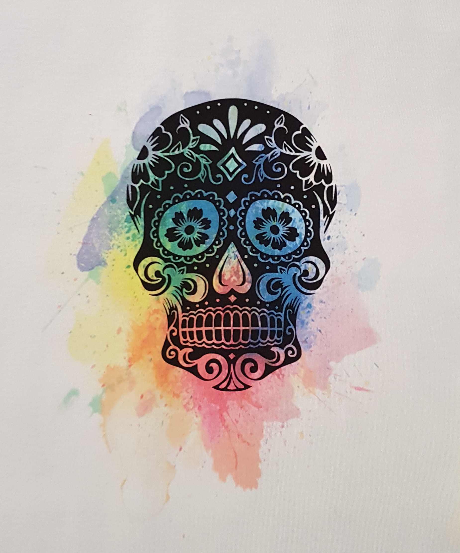 1849x2224 Watercolour Splash Skull Hoodie. This Is A Stunning Colourful - Watercolour Splash