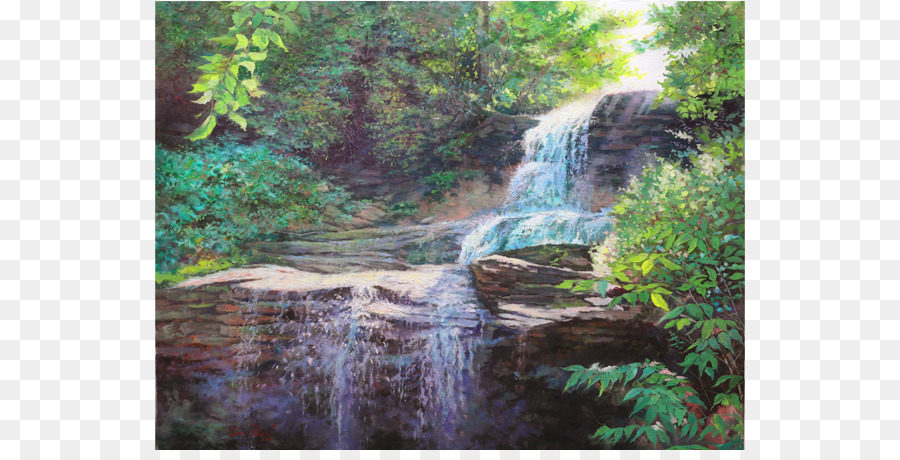 900x460 Watercolor Painting Jack Paluh Arts Inc Waterfall - Waterfall Watercolor Painting