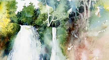 432x238 Dmonw - Waterfall Watercolor Painting