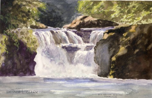 500x322 How To Paint Rapids In Watercolour - Waterfall Watercolor Painting
