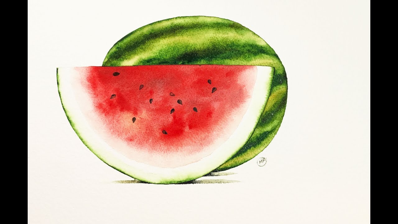 1280x720 Realistic Watermelon In Watercolors Painting Tutorial - Watermelon Watercolor