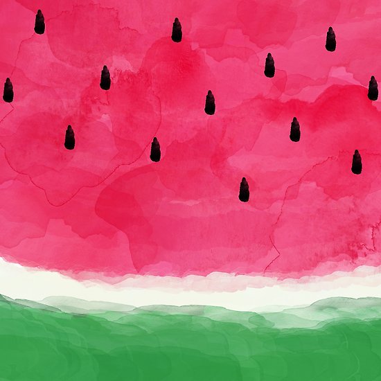 550x550 Watermelon Watercolor Posters By Orarastudio Redbubble - Watermelon Watercolor