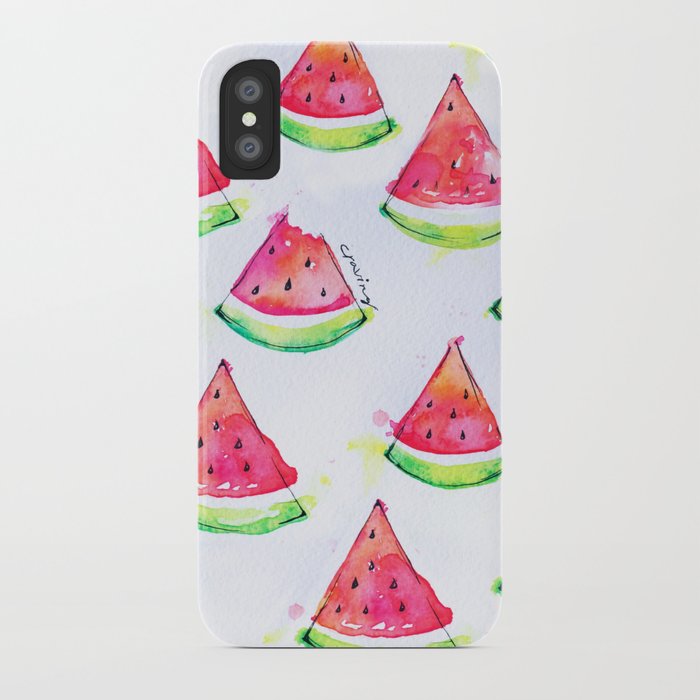 700x700 Watermelon Watercolor Print Iphone Case By Goldfishkiss Society6 - Watermelon Watercolor
