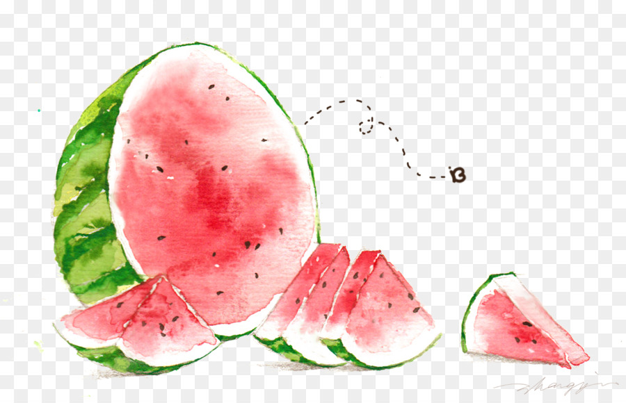 900x580 Watermelon Watercolor Painting Illustration - Watermelon Watercolor