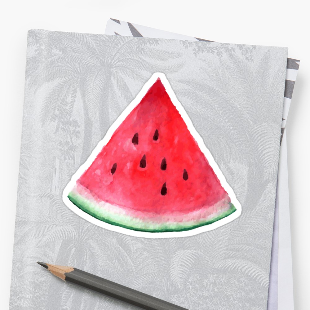 1000x1000 Juicy Watermelon. Watercolor Tropical Fruit Stickers By Epine - Watermelon Watercolor