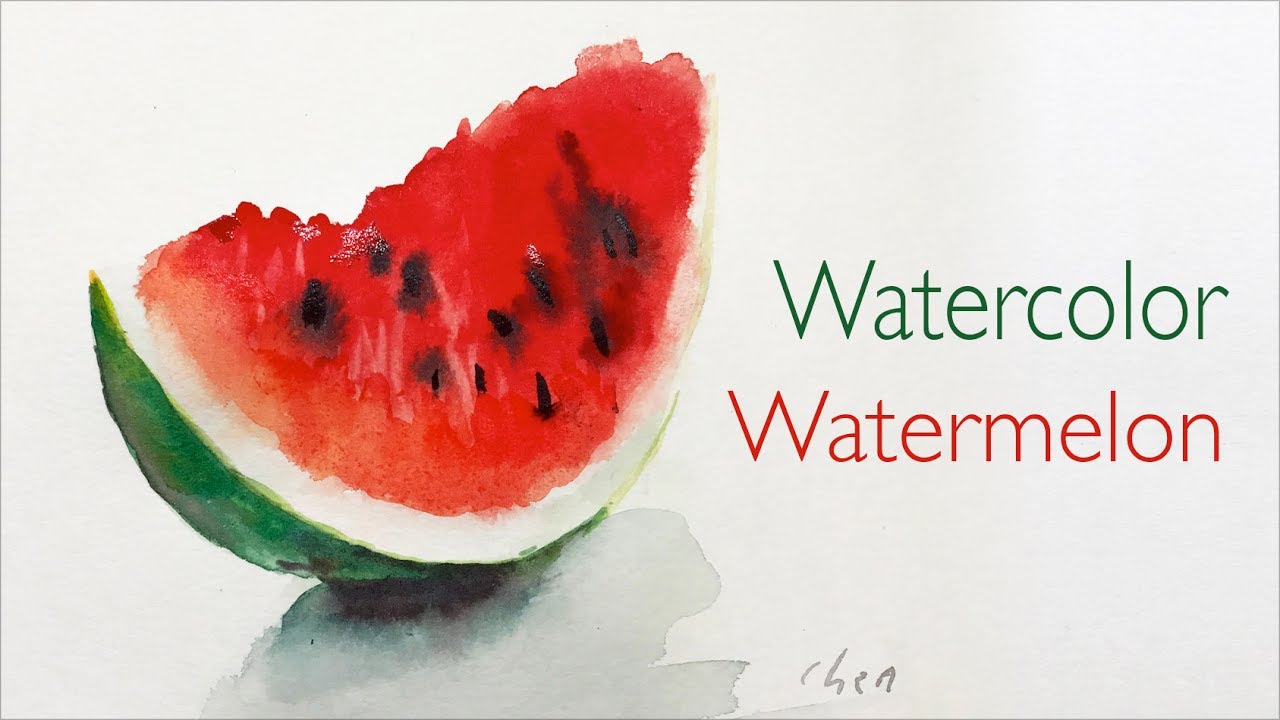 1280x720 Watercolor Painting Of A Slice Of Watermelon - Watermelon Watercolor Painting