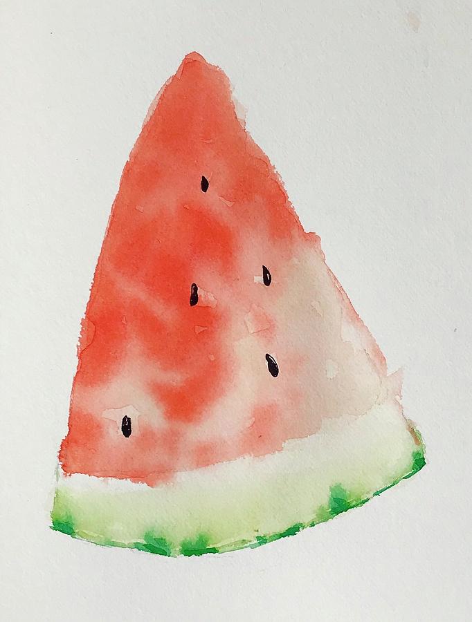 682x900 Watermelon Wall Art Decor Painting By Mahsa Watercolor Artist - Watermelon Watercolor Painting