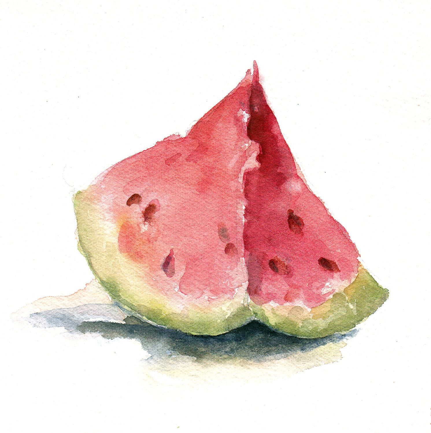 1491x1500 Watermelon Watercolor Print Food Art Print Fruit Art By Cmqstudio - Watermelon Watercolor Painting