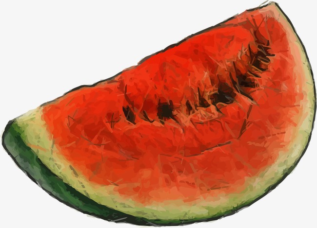 650x469 Hand Painted Watercolor Realistic Watermelon, Watercolor Vector - Watermelon Watercolor Painting