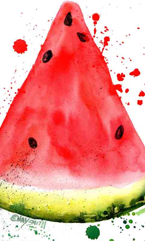 482x800 Kaysmithbrushworks Red Watermelon Slice - Watermelon Watercolor Painting