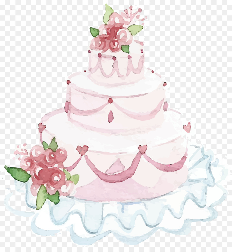 900x980 Wedding Cake Watercolor Painting - Wedding Cake Watercolor