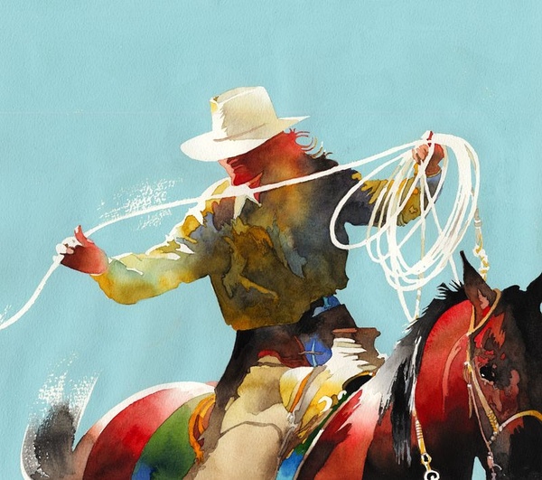 600x531 Watercolor Cowboy Western Art Of Don Weller (19) Best Watercolor - Western Watercolor