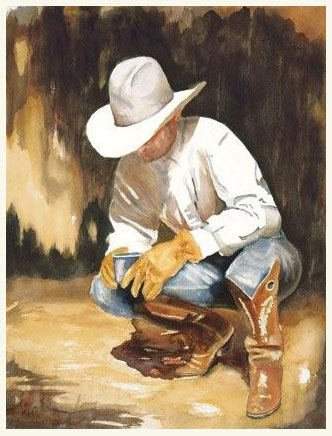 332x436 Western Watercolors, Wild West Art, Paintings, Cowboys, Giclee - Western Watercolor