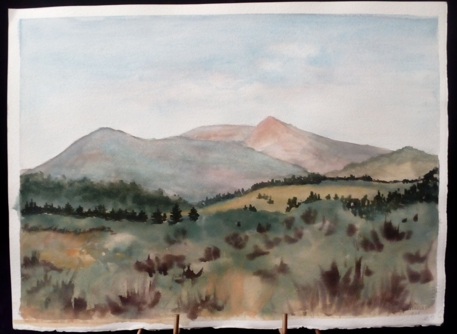 1500x1097 Beautiful Watercolor Of Rocky Mountain Foothills Vintage Western - Western Watercolor