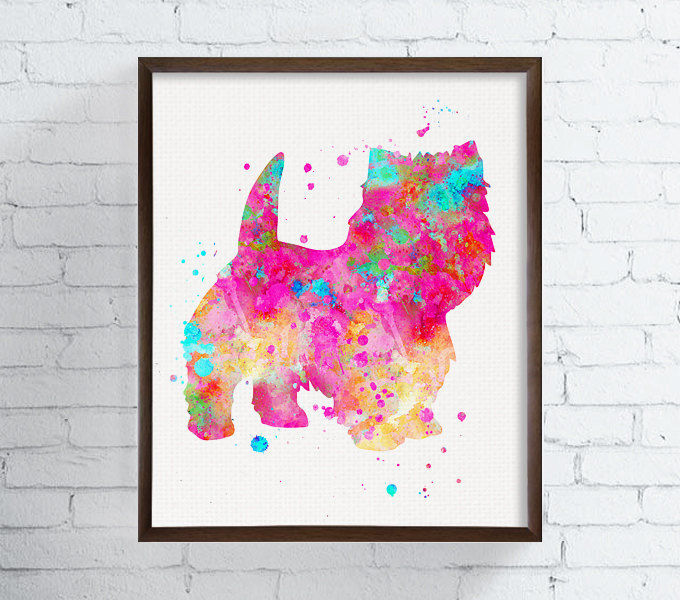 680x600 Watercolor, Watercolor Art, Watercolor Dog, Wall Art, Westie - Westie Watercolor