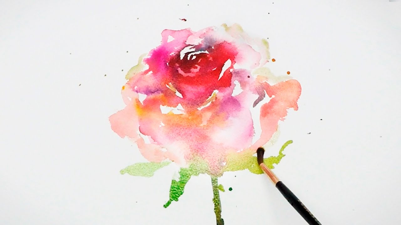 1280x720 Lvl4] Watercolor Rose Painting Wet On Wet - Wet On Wet Watercolor Flowers