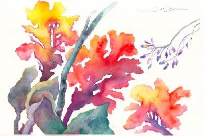 400x268 Tropical Watercolor Flowers - Wet On Wet Watercolor Flowers