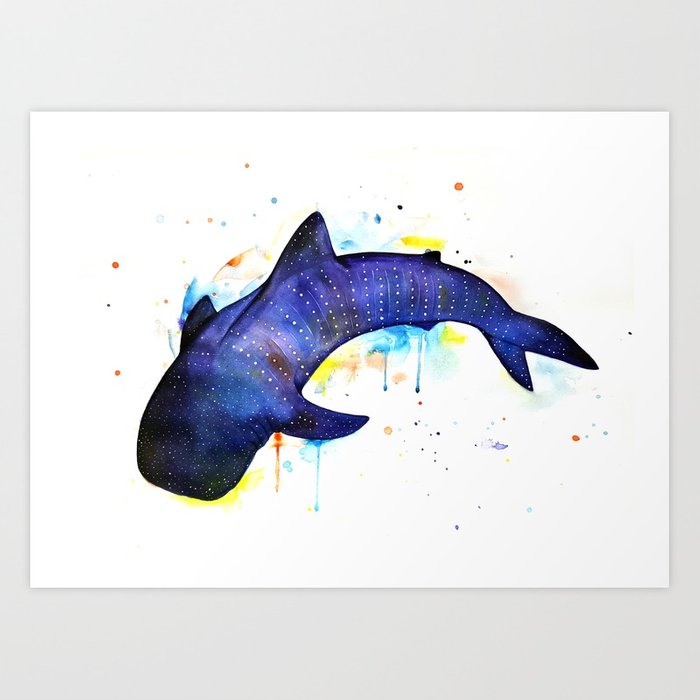 700x700 Whale Shark, Watercolour Art Print By Lubaost Society6 - Whale Shark Watercolor