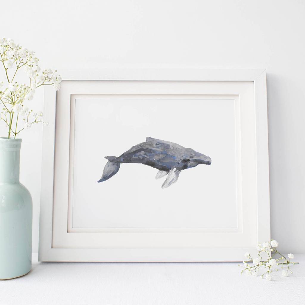 1024x1024 Humpback Whale Watercolor Painting Digital Print Jetty Home - Whale Watercolor